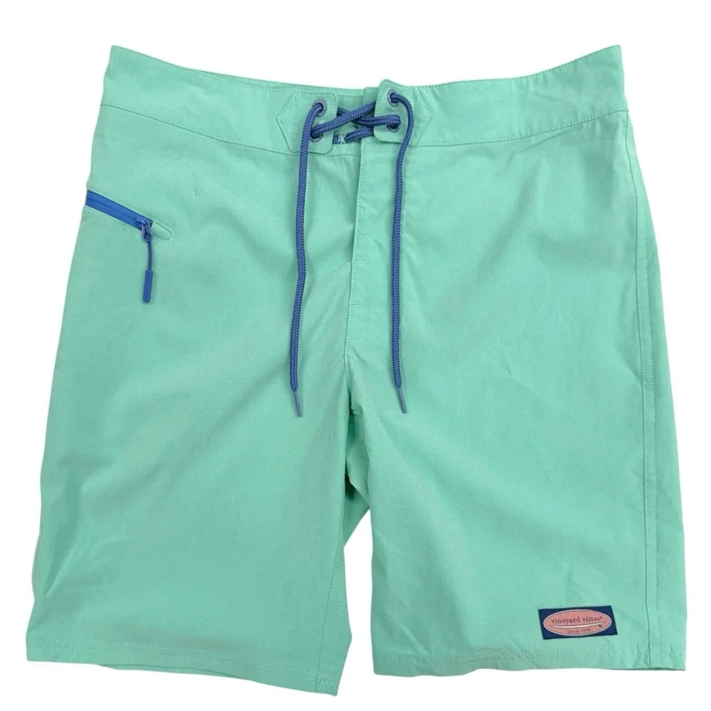 Vineyard Vines Men's Size 28 Mint Green Logo Swim Bottoms Board Shorts Trunks